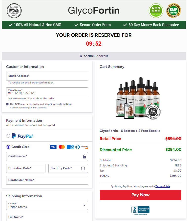 GlycoFortin payment method